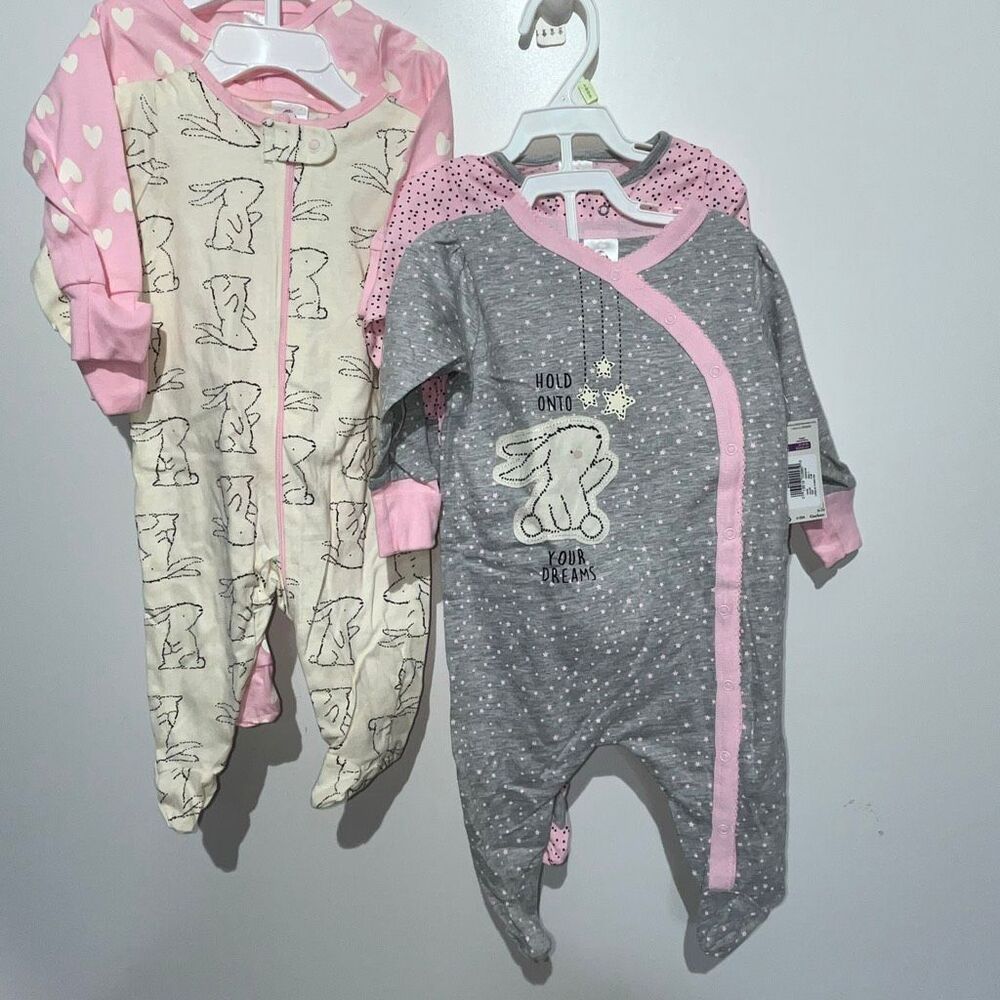 Gerber Baby Girl's Multicolor One Piece Bodysuits Size 0-3 Months NWT Set of 4